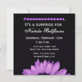 Paarse Zonnebloem 30e Verrassing Verjaardag Sjablo Kaart (Achterkant)