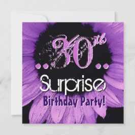 Paarse Zonnebloem 30e Verrassingsdag Sjabloon Kaart