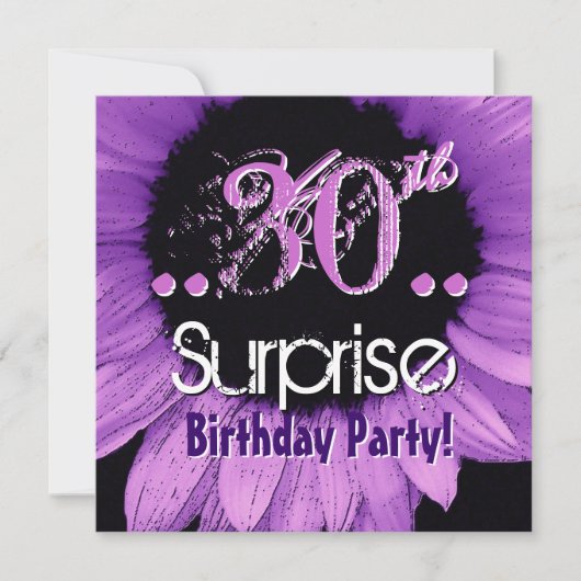 Paarse Zonnebloem 30e Verrassingsdag Sjabloon Kaart (Voorkant)