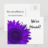 Paarse Zonnebloem Aankondiging adres (Voorkant / Achterkant)