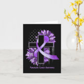 Paarse zonnebloem Christelijk Kruispancreaskanker Kaart (Gele Bloem)