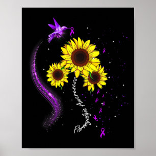 Paarse zonnebloem fibromyalgie bewustzijn poster
