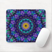 Paarse zonnebloem Geometrische kunst Mousepad Muismat (Met muis)