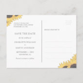 Paarse Zonnebloem Hout Lights Wedding Save The Dat Aankondigingskaart (Achterkant)