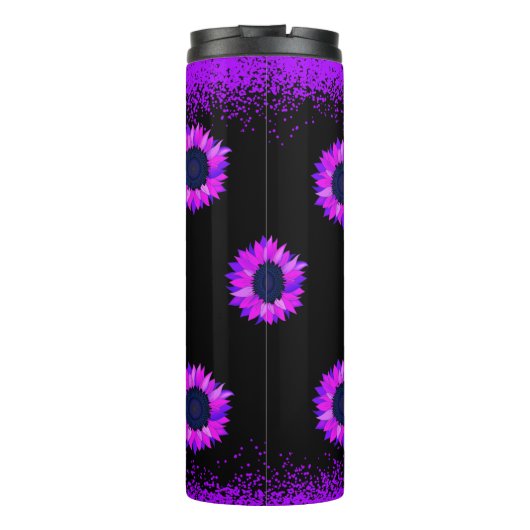 Paarse zonnebloem thermosbeker (Achterkant)