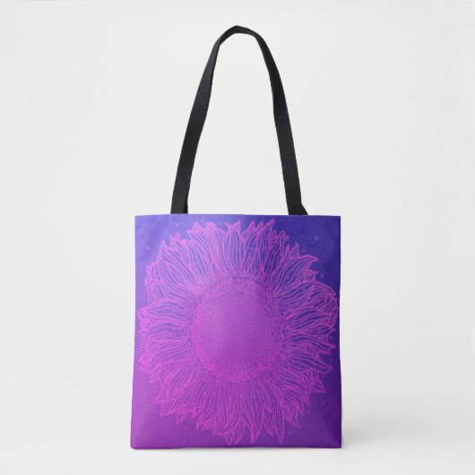 Paarse zonnebloem, van Majestic Tote Bag (Voorkant)
