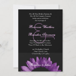 Paarse Zonnebloem Wedding Ver 002 Kaart