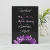 Paarse Zonnebloem Wedding Ver 002 Kaart (Staand voorkant)