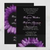 Paarse Zonnebloem Wedding Ver 002 Kaart (Voorkant / Achterkant)