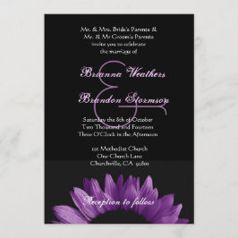 Paarse Zonnebloem Wedding Ver 002 Kaart