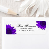 Paarse zonnebloemen — Adres label (Insitu)