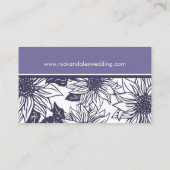 Paarse Zonnebloemen Wedding Website Kaart (Achterkant)