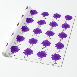 Paarse zonnebloemen Zoet 16 Birthday Cadeaupapier