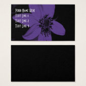 Paarse zonnebloempitten Visitekaartje (Voorkant /achterkant)