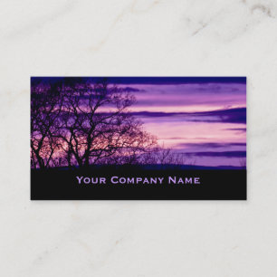Paarse zonneboom Silhouette Visitekaartjes
