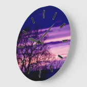 Paarse zonnebrand Silhouette wall klok (Hoek)