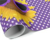 Paarse zonnebril op zonnebloem inpakpapier (Rol Hoek)