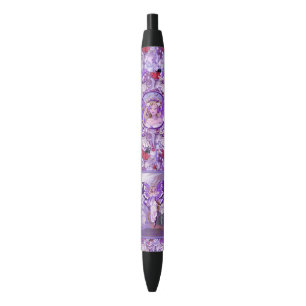 paarse zonnefee zwarte inkt pen