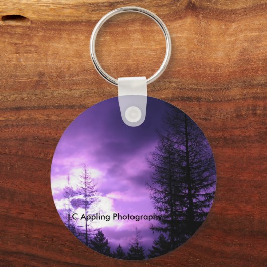 Paarse Zonneronde Sleutelhanger (Voorkant)
