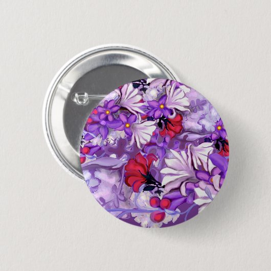 Paarse zonnescherm ronde button 5,7 cm (Voorkant /achterkant)