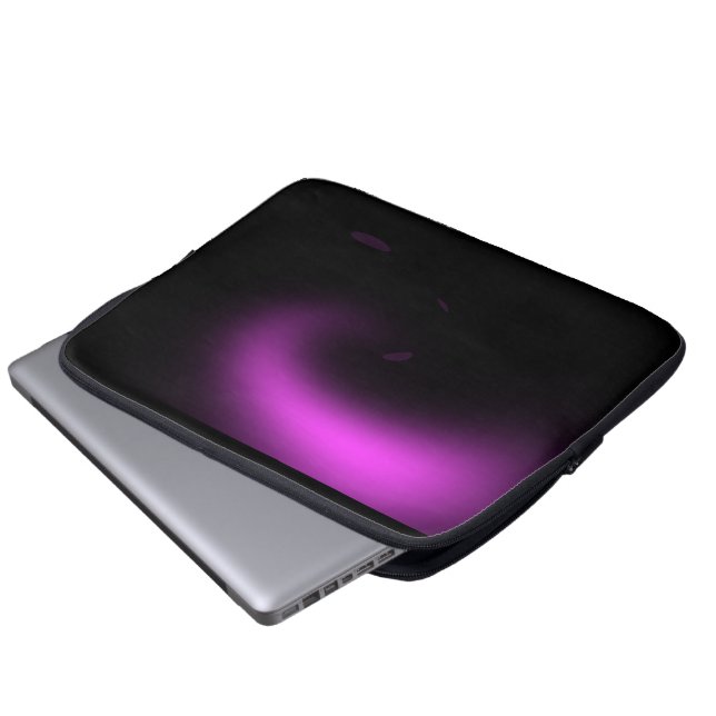 Paarse zonnestralen laptop sleeve (Voorkant onderkant)