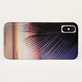 Paarse zonnevlakte Tropische palmboom Silhouette Case-Mate iPhone Case (Achterkant (horizontaal))