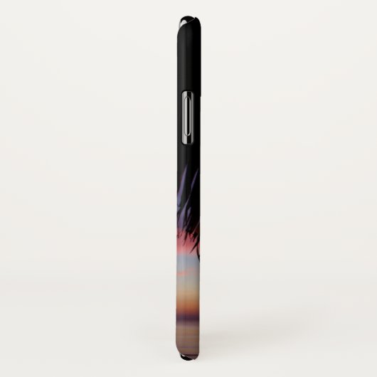 Paarse zonnevlakte Tropische palmboom Silhouette Case-Mate iPhone Case (Achterkant / rechts)