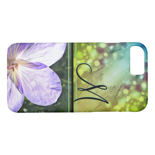 Paarse zonnezon (monogram) Case-Mate iPhone case (Achterkant (Horizontaal))