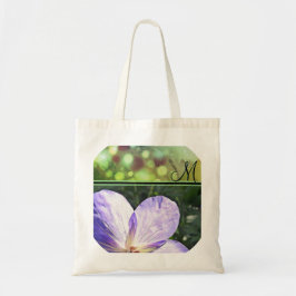 Paarse zonnezon (monogram) tote bag