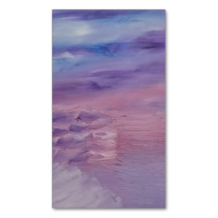 Paarse Zonsondergang Blauw Roze Kleurrijke Abstrac Magnetisch Visitekaartje