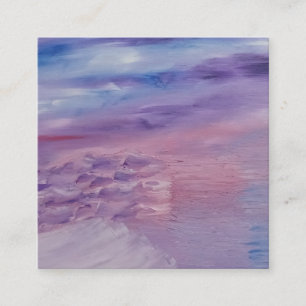 Paarse Zonsondergang Blauw Roze Kleurrijke Abstrac Vierkante Visitekaartje