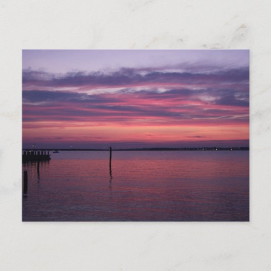 Paarse Zonsondergang Briefkaart (Voorkant)