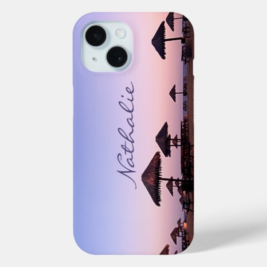 Paarse Zonsondergang Californië Beach Foto Monogra Case-Mate iPhone Case (Achterkant)