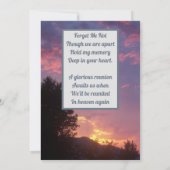 Paarse Zonsondergang en Bomen Foto Lieve Herinneri Kaart (Achterkant)