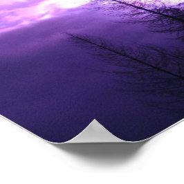 Paarse Zonsondergang en Silhouetten 20" x 16" Post Poster