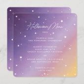 Paarse Zonsondergang en Sterren Vierkant/Ronde Hal Menu (Voorkant / Achterkant)