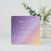 Paarse Zonsondergang en Sterren Vierkant/Ronde Hal Menu (Staand voorkant)