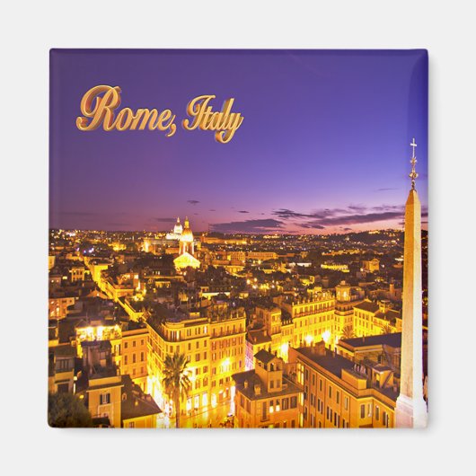 Paarse zonsondergang in Rome, Italië Magnet (Voorkant)