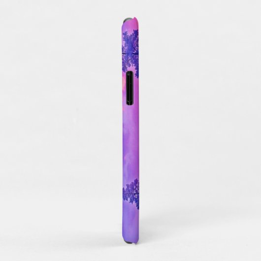 Paarse zonsondergang landschapskunst Case-Mate iPhone case (Achterkant/rechts)