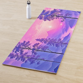 Paarse zonsondergang landschapskunst yogamat
