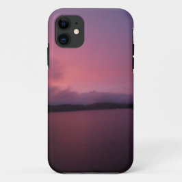 Paarse zonsondergang op het Arrowimeer iPhone 11 Hoesje