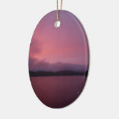 Paarse zonsondergang op het Arrowimeer Keramisch Ornament (Links)