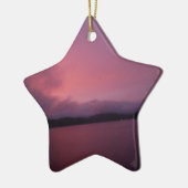 Paarse zonsondergang op het Arrowimeer Keramisch Ornament (Links)