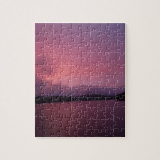 Paarse zonsondergang op het Arrowimeer Legpuzzel (Verticaal)