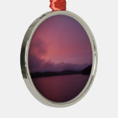 Paarse zonsondergang op het Arrowimeer Metalen Ornament (Rechts)