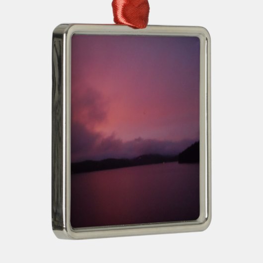 Paarse zonsondergang op het Arrowimeer Metalen Ornament