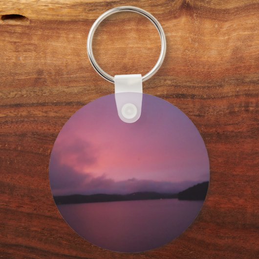 Paarse zonsondergang op het Arrowimeer Sleutelhanger (Voorkant)