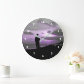 Paarse Zonsondergang & Silhouet Grote Klok (Huis)