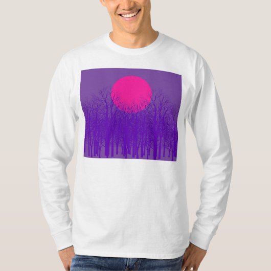 Paarse zonsondergang t-shirt (Voorkant)