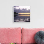 Paarse Zonsondergang Waterverf - Psalm 16:6 Canvas Afdruk (Insitu (Woonkamer))